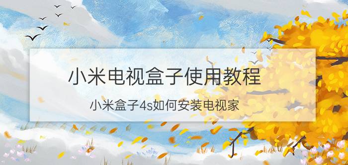 小米电视盒子使用教程 小米盒子4s如何安装电视家？